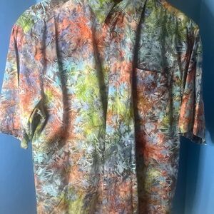 men s island republic hawaiian shirt Short Sleeve Large Multi Color100% Cotton